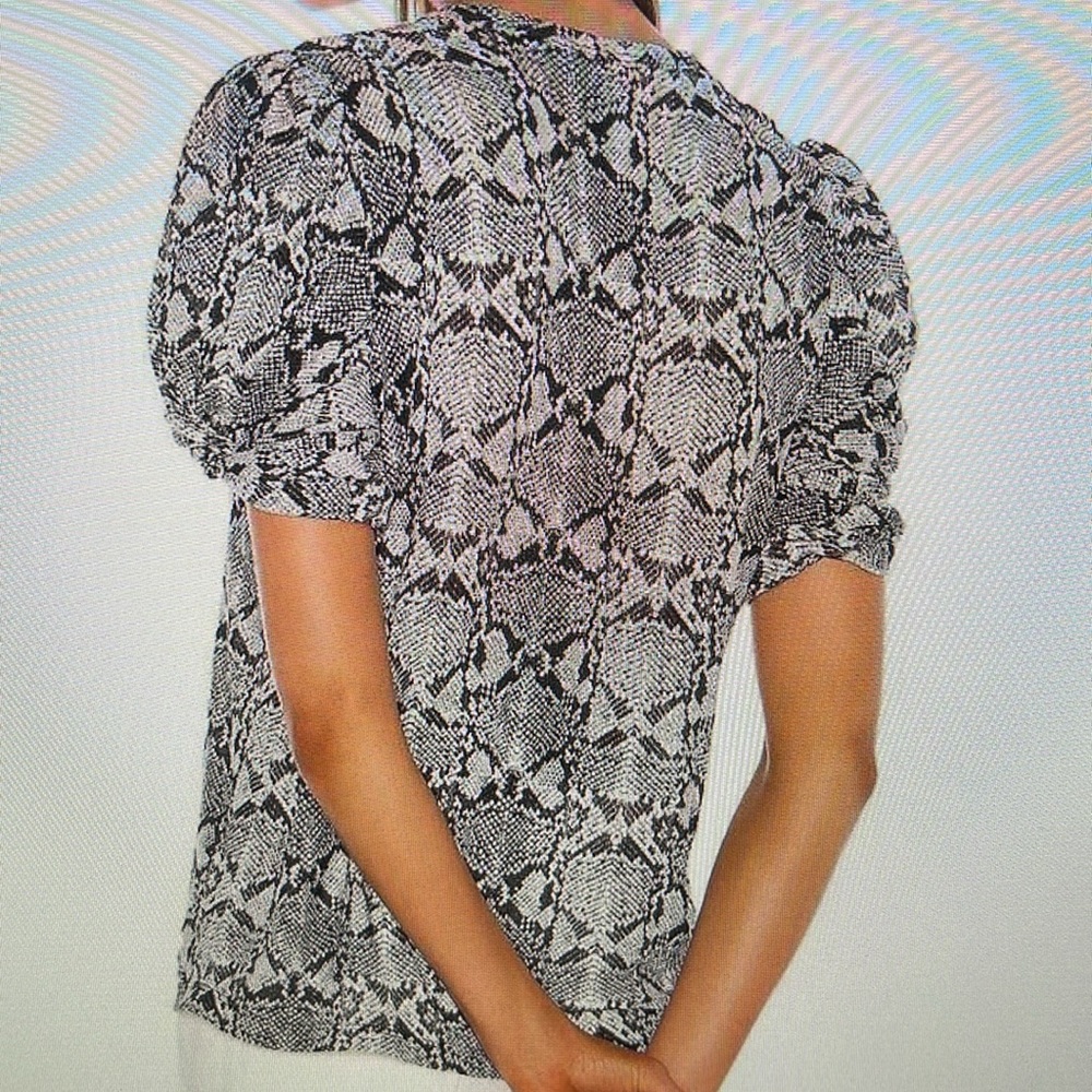 Nwot A.L.C. Kati Python Print Tissue Cotton Puff … - image 5